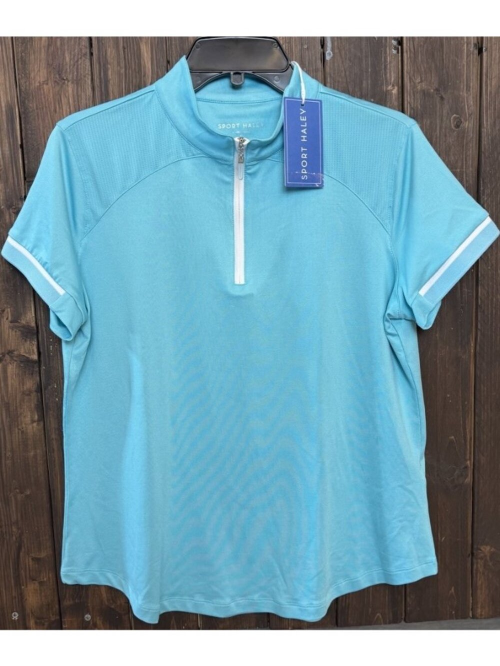 Sport Haley Women's Size LARGE Blue Short Sleeve Athletic Polo Top Golf NEW